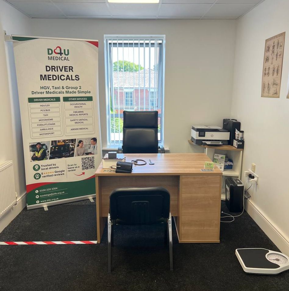 Professional D4 medical clinic in Bolton for taxi, HGV, LGV and PCV drivers